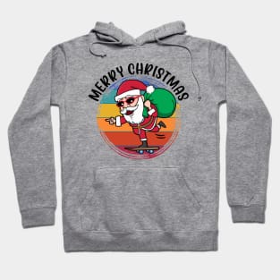 Santa Skateboarder Happy Christmas Merry Christmas Christmas Event Christmas Present Gift for Family for Dad for Mom for Friends for Kids Hoodie